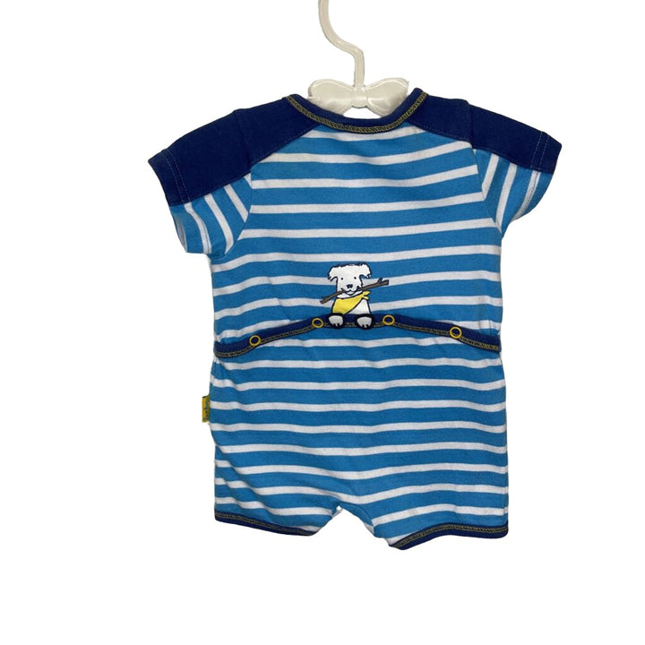 Short Sleeve Onesie - Stripe, Dog in Boat