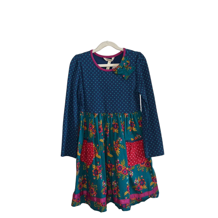 LS Dress - Polka Dot Top, Floral Bottom