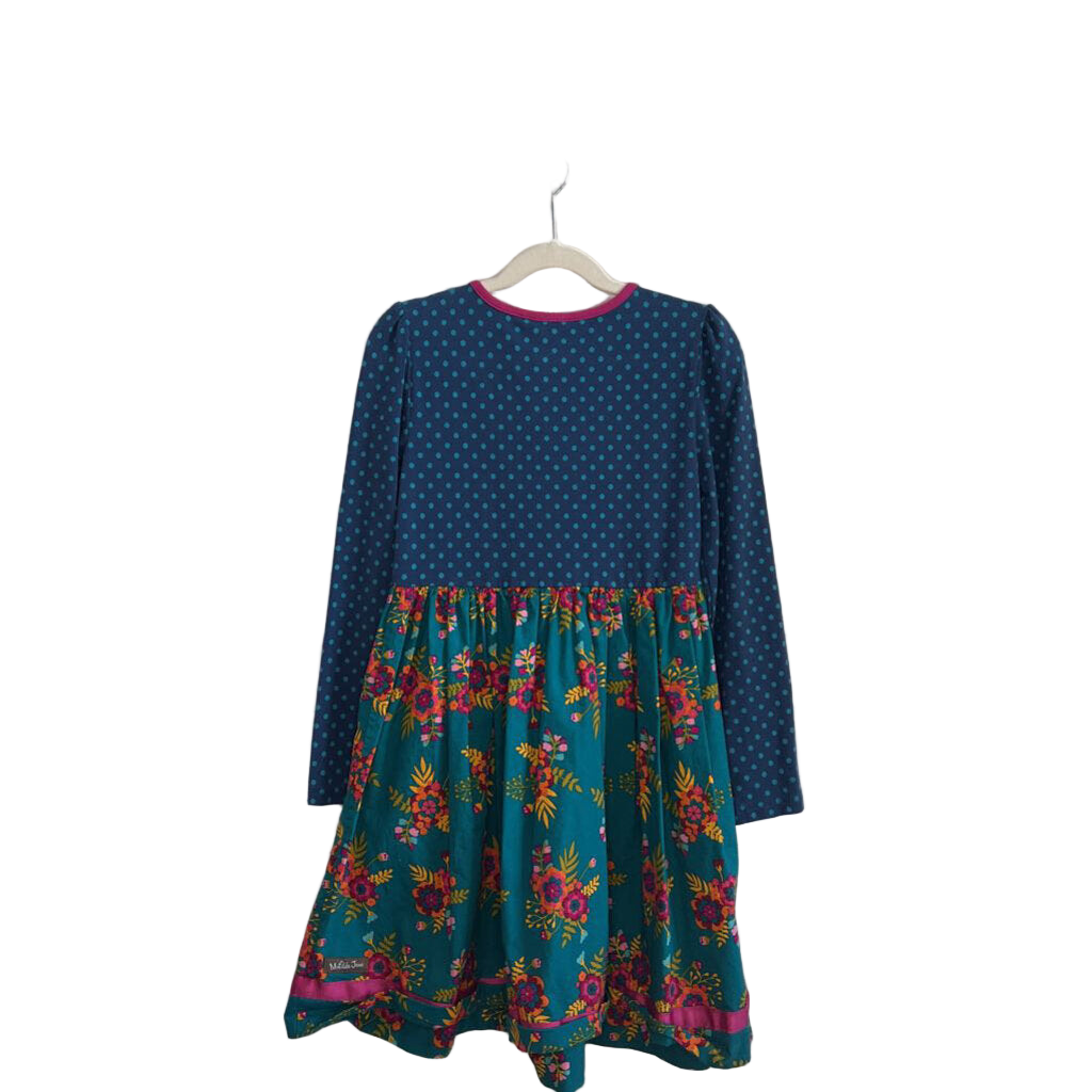 LS Dress - Polka Dot Top, Floral Bottom