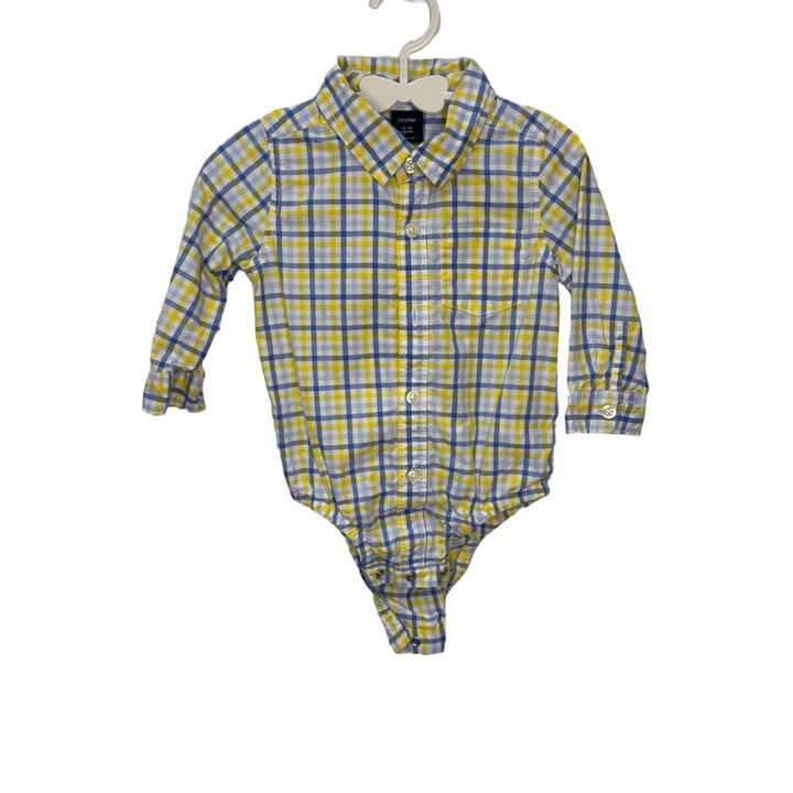 Button-down Collared Onesie - Plaid