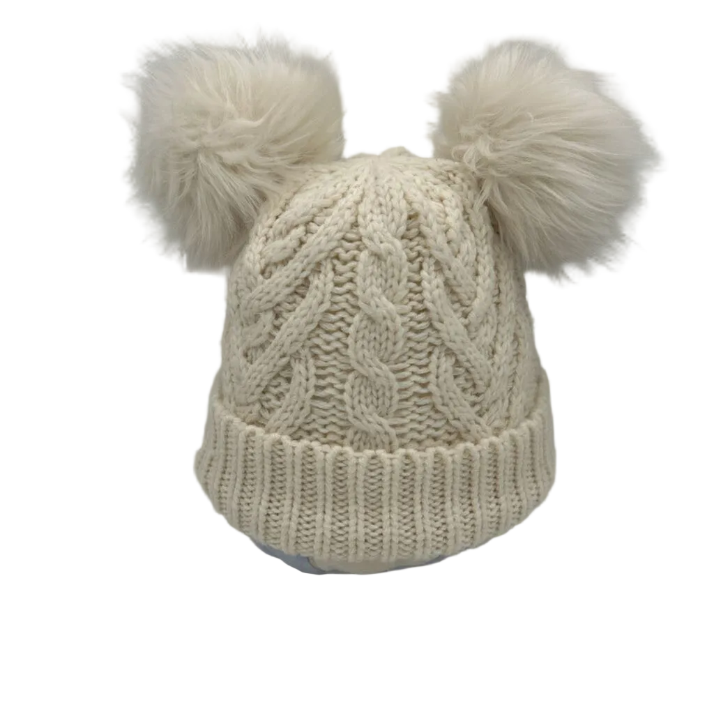 Beanie Hat w/2 Poofs