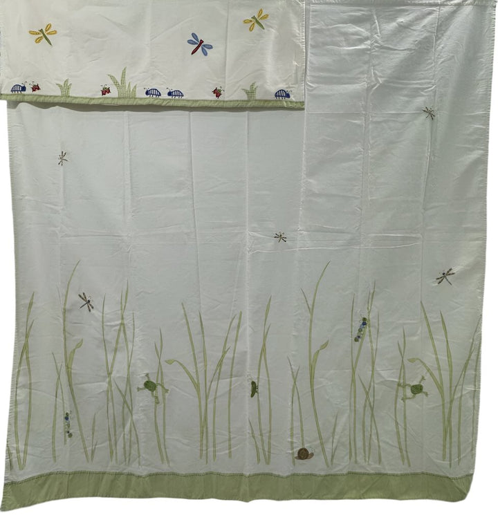 Shower Curtain w/ 2-PC Ruffle Valance - Dragonfly