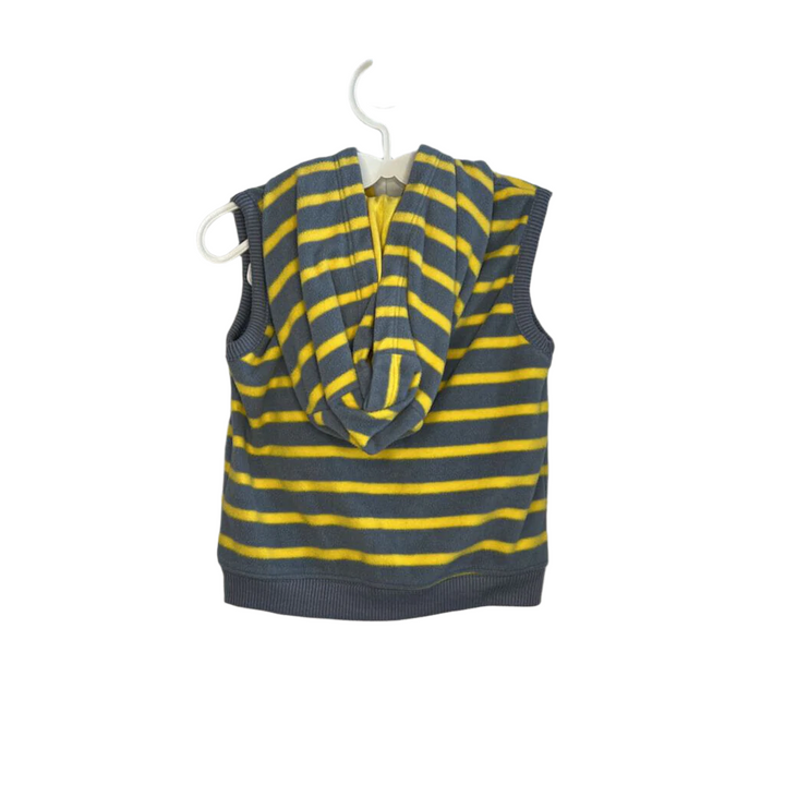 Fleece Zip Front Vest w/Hood - Stripes
