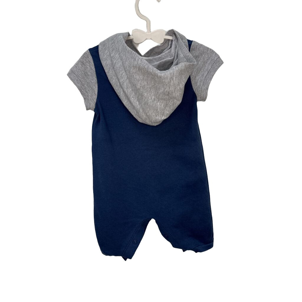 Hooded SS Romper / Front Pocket