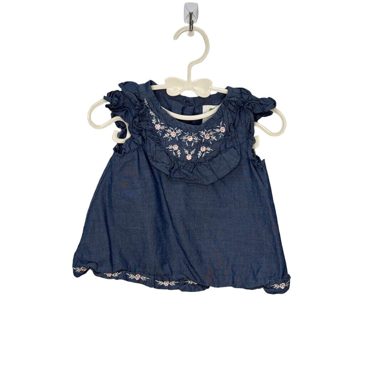 Sleeveless Jean Top / Flowers