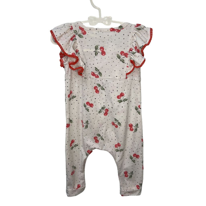 Sleeveless Romper w Bow / Cherries