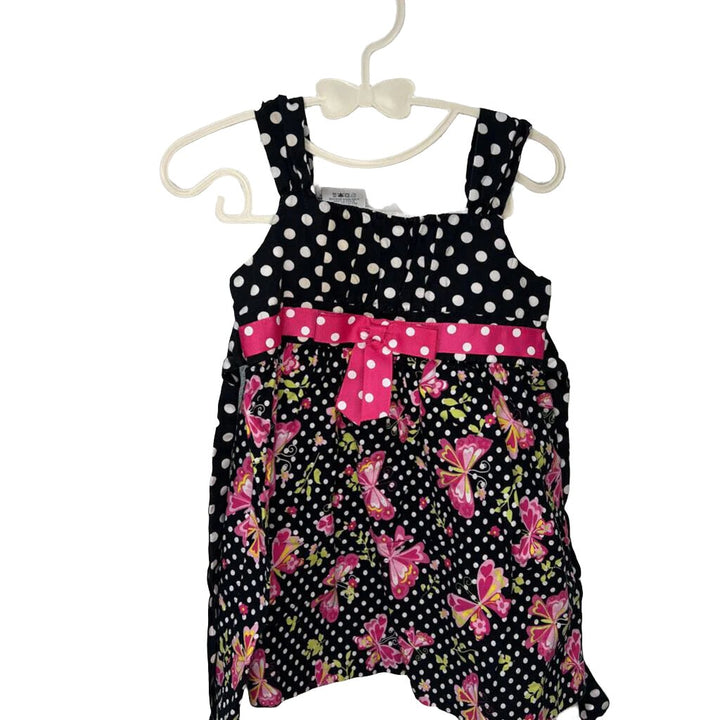 Sleeveless Dress / Polka Dots & Flowers