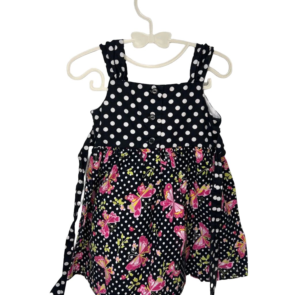 Sleeveless Dress / Polka Dots & Flowers