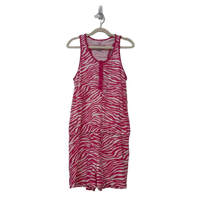 Sleeveless Cotton Romper / Zebra Print