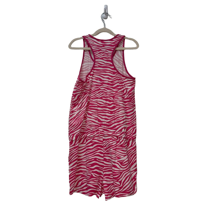 Sleeveless Cotton Romper / Zebra Print