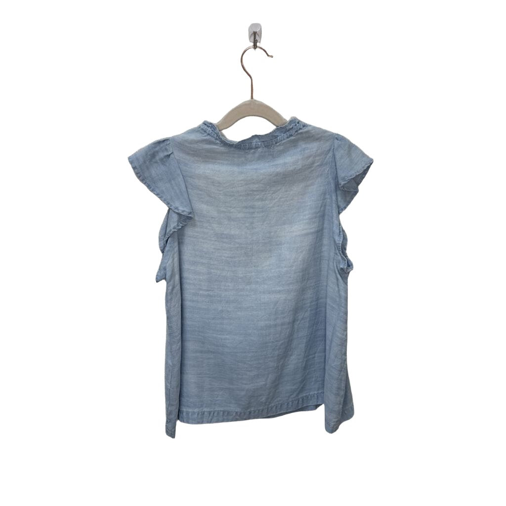 Sleeveless Button Up Denim Shirt