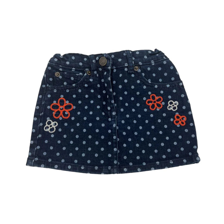 Denim Floral Skirt