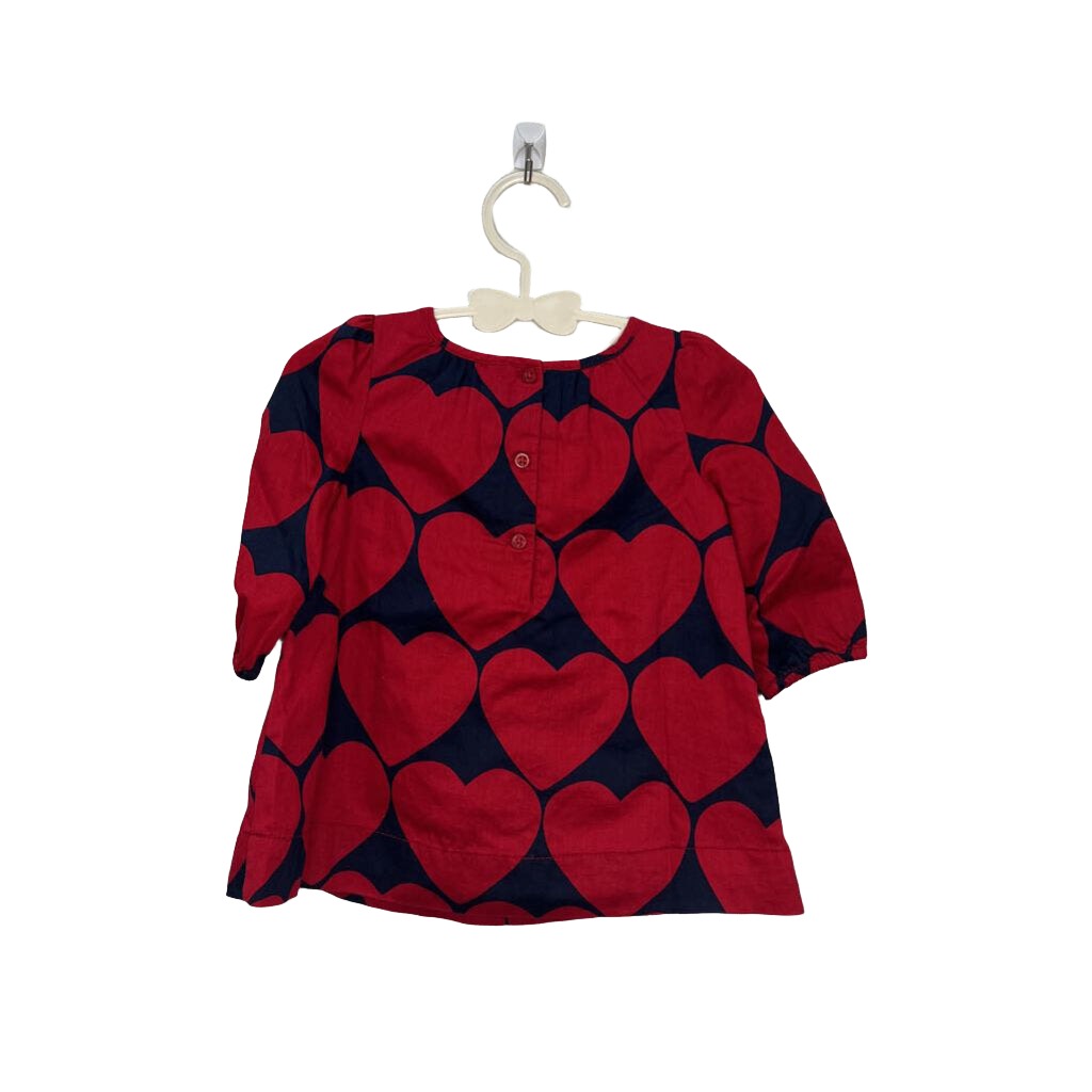 LS Dress + Diaper Cover / Hearts