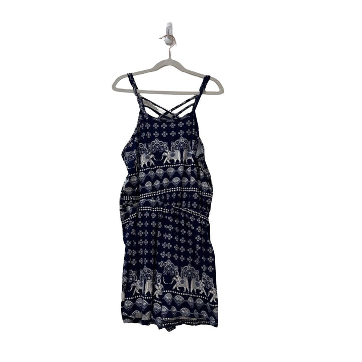 Spaghetti Strap Romper / Elephants