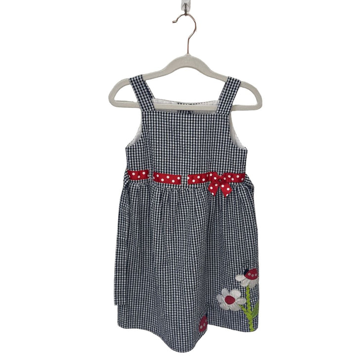 Sleeveless Cotton Dress / Flowers + Checkered