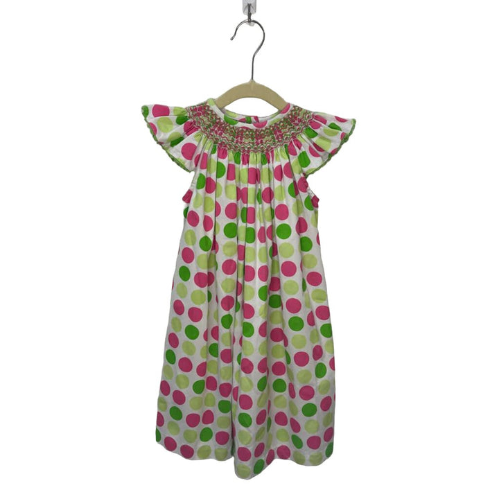 SS Cotton Smocked Dress / Polka Dot