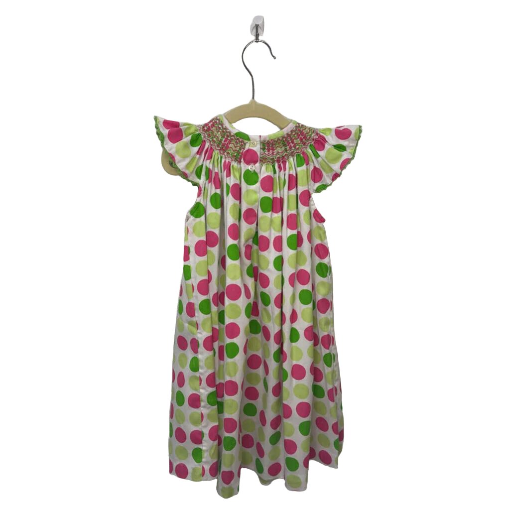 SS Cotton Smocked Dress / Polka Dot