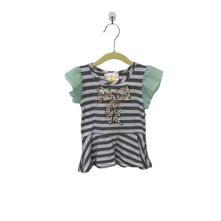 SS Shirt / Striped + Bow