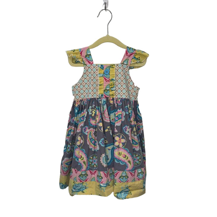 Sleeveless Cotton Dress / Flowers