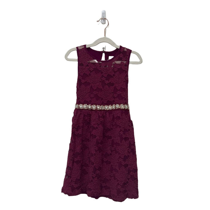 Sleeveless Dress / Lace Overlay + Beading