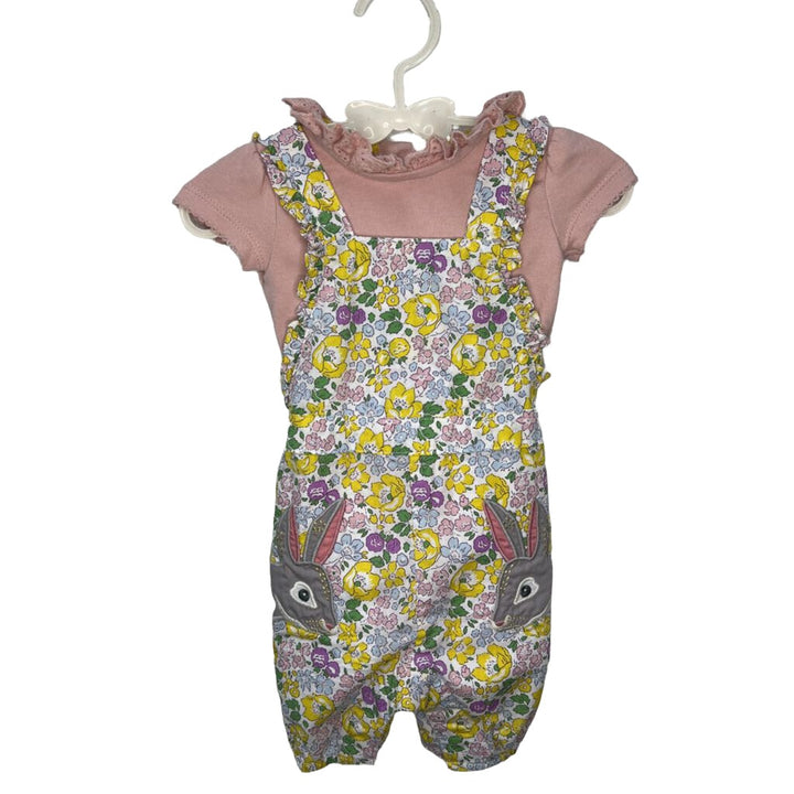 Floral Bunny Romper w/ Collared Onesie
