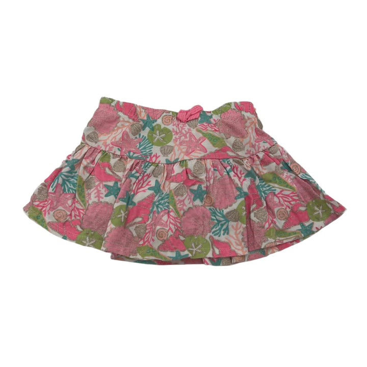 Elastic Waist Skort / Coral + Starfish