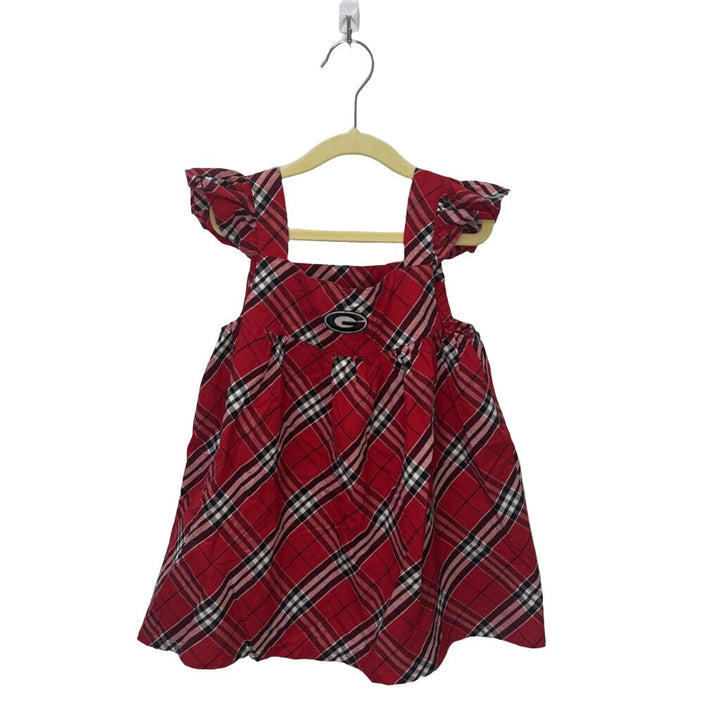 Ruffle Sleeves Dress + Diaper Cover / Plaid
