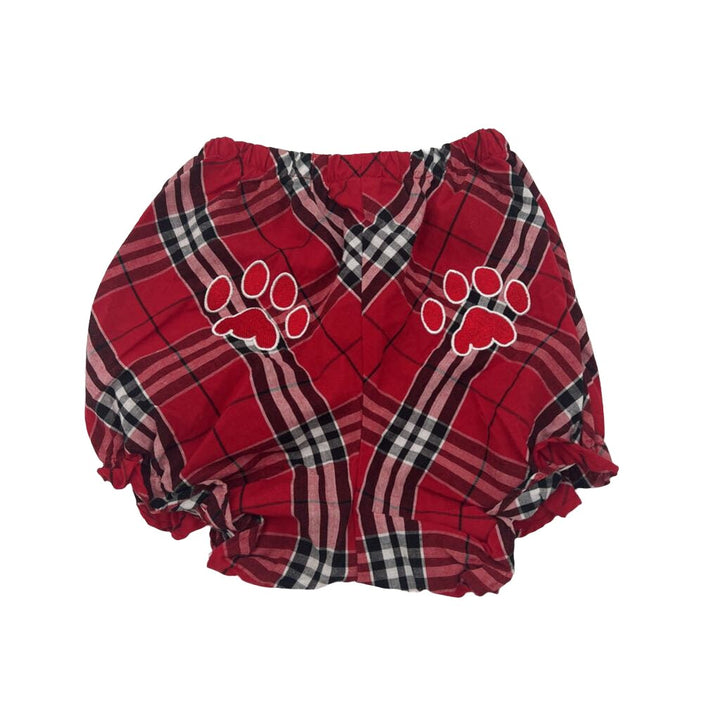 Ruffle Sleeves Dress + Diaper Cover / Plaid