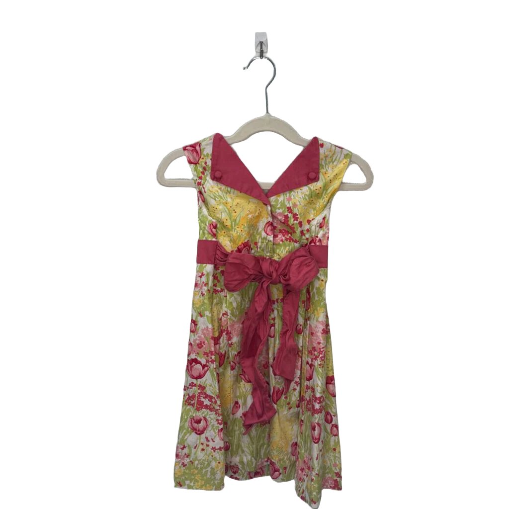 Sleeveless Dress + Tie Waist / Flowers