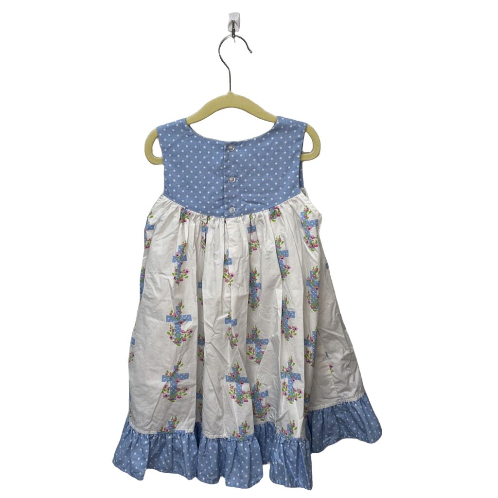Sleeveless Cotton Dress / Cross + Flowers