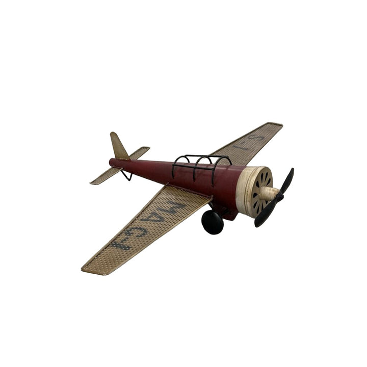 Metal Wing Wood Body Airplane Wall Art