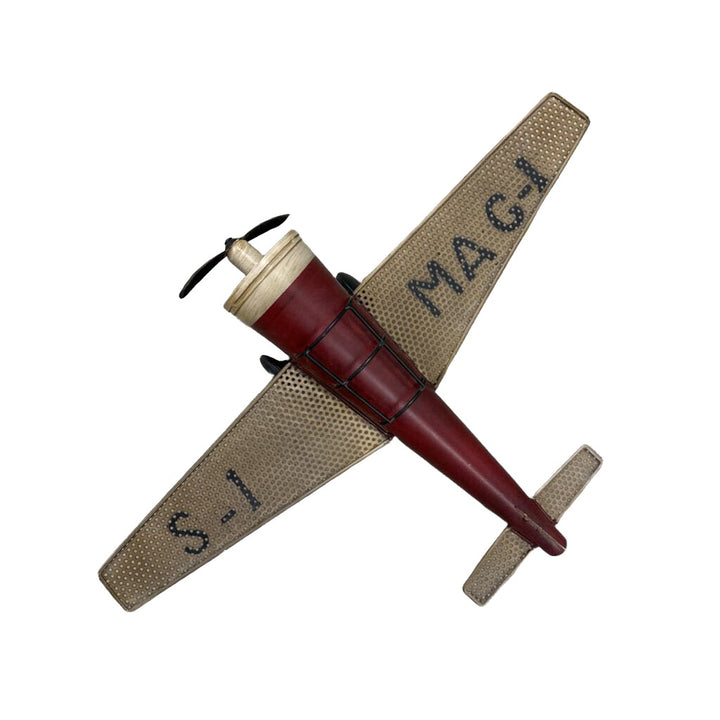 Metal Wing Wood Body Airplane Wall Art