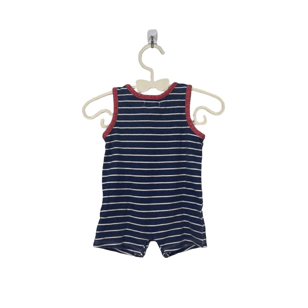 Sleeveless Striped Frog Romper