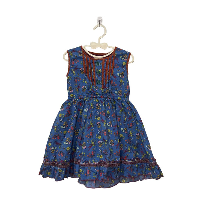 Sleeveless Cotton Dress / Small Flowers