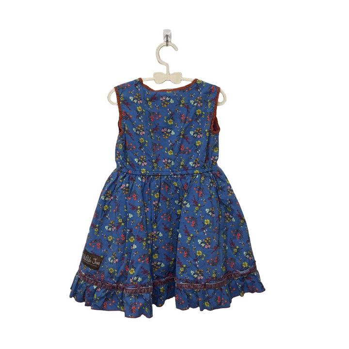 Sleeveless Cotton Dress / Small Flowers