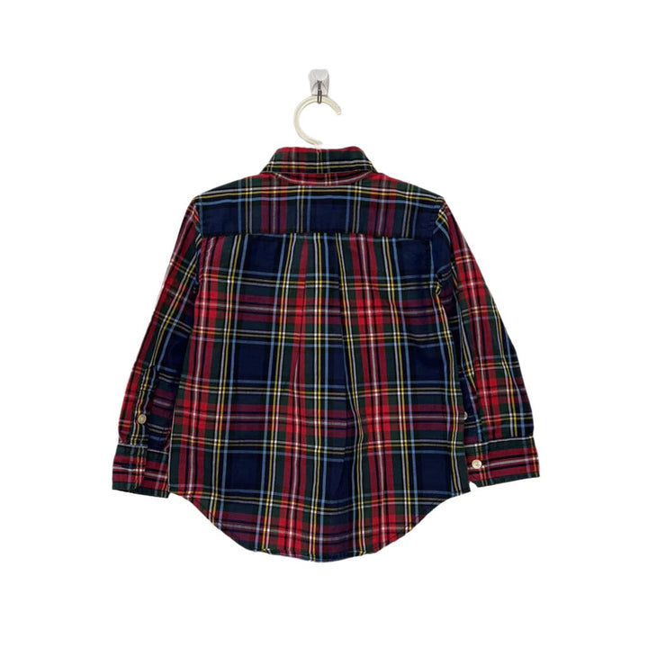 LS Collared Button-Down Plaid Shirt