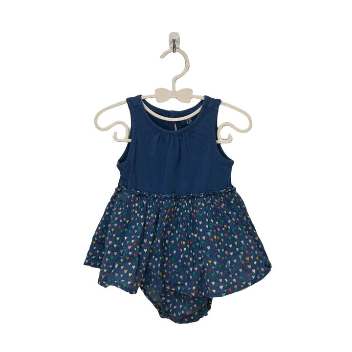 Sleeveless Cotton Dress / Hearts