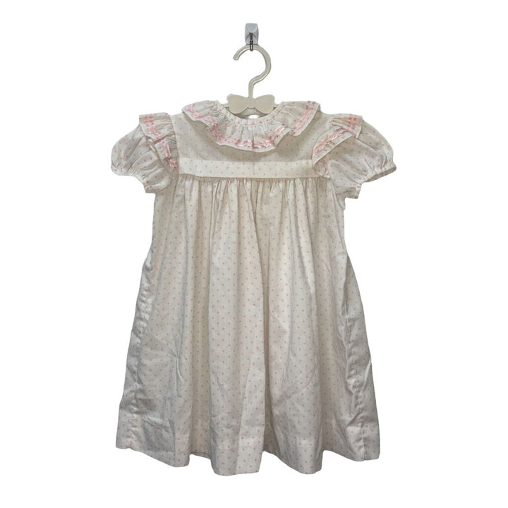 Ruffle Capped Sleeve Dress / Dots