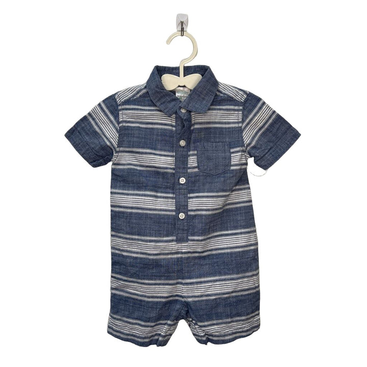 Collared Striped Romper