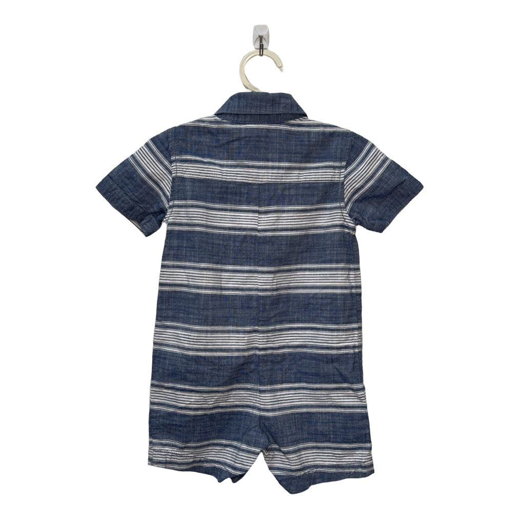 Collared Striped Romper
