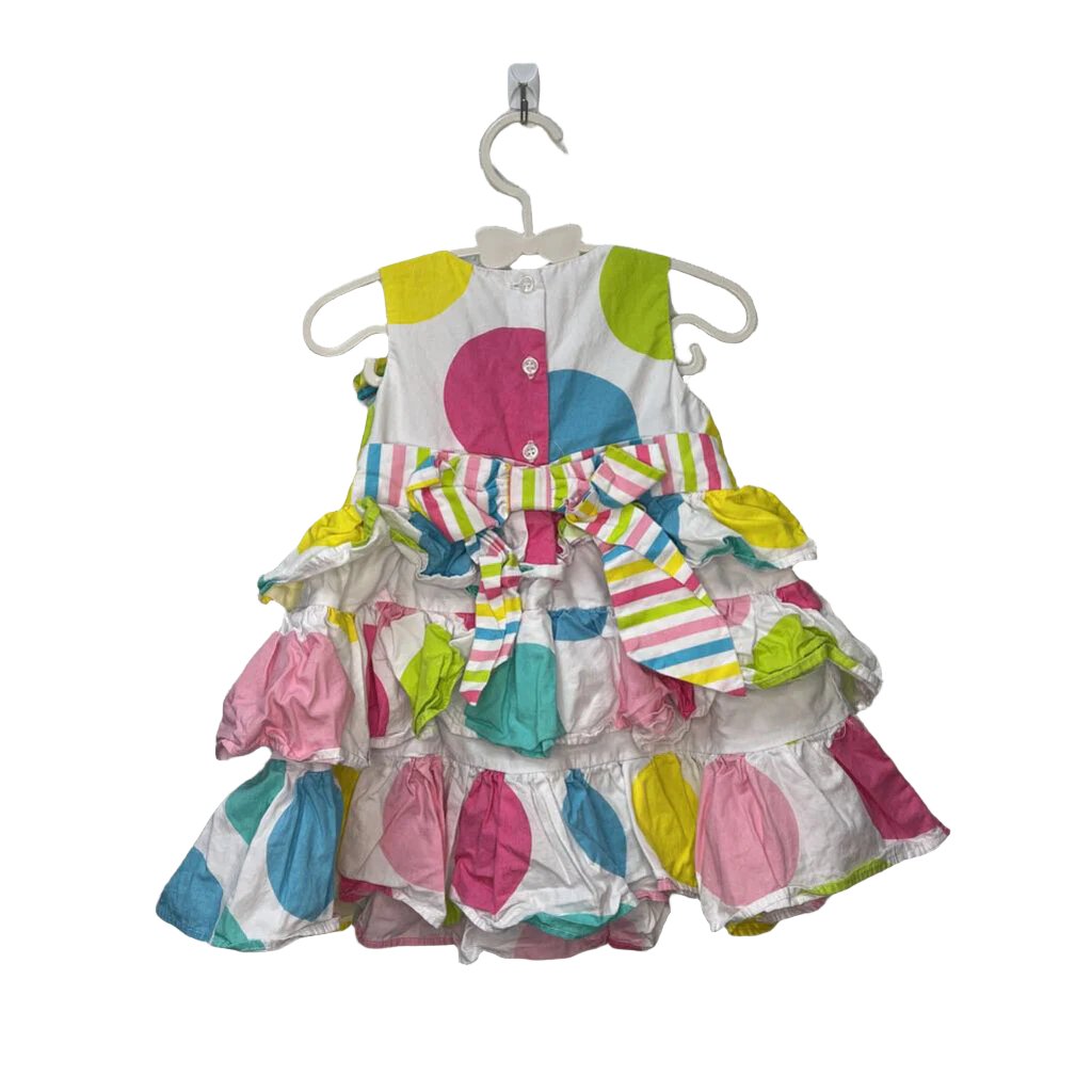 Sleeveless Cotton Ruffle Dress / Dots