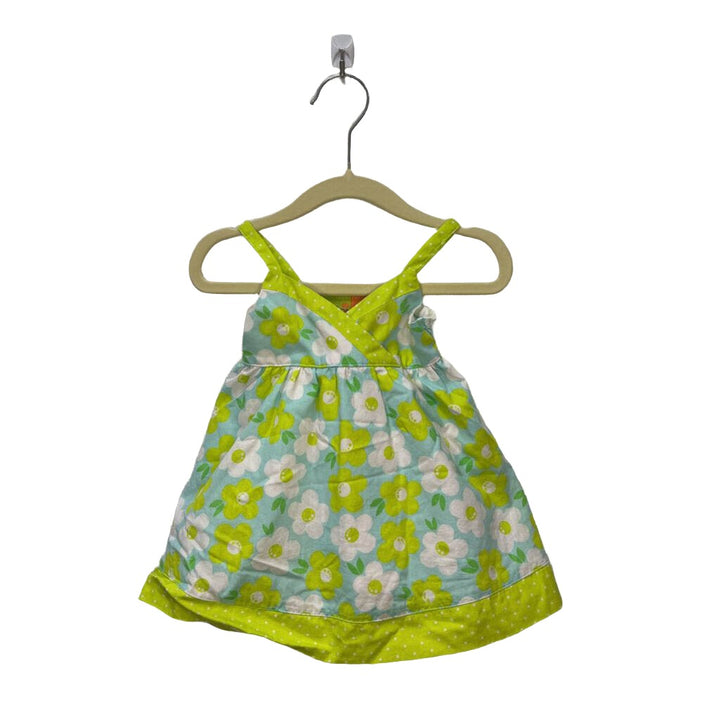 Spaghetti Strap Cotton Dress / Flowers + Diaper Cover