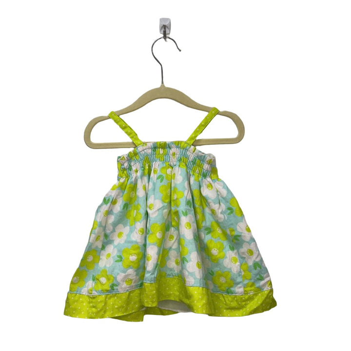 Spaghetti Strap Cotton Dress / Flowers + Diaper Cover