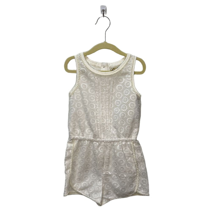Sleeveless Crochet Overlay Romper