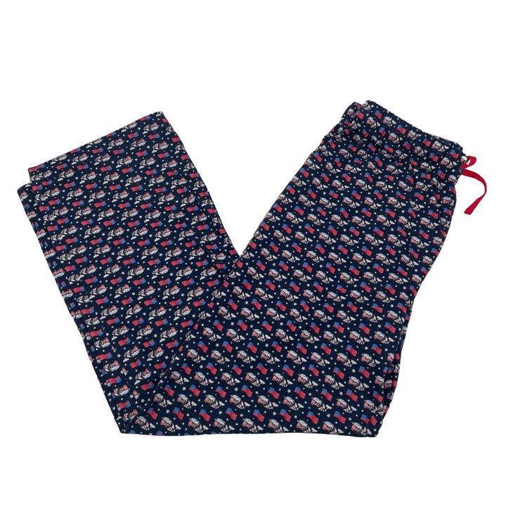 Elastic Waist Pajama Pants / Whales + Flags