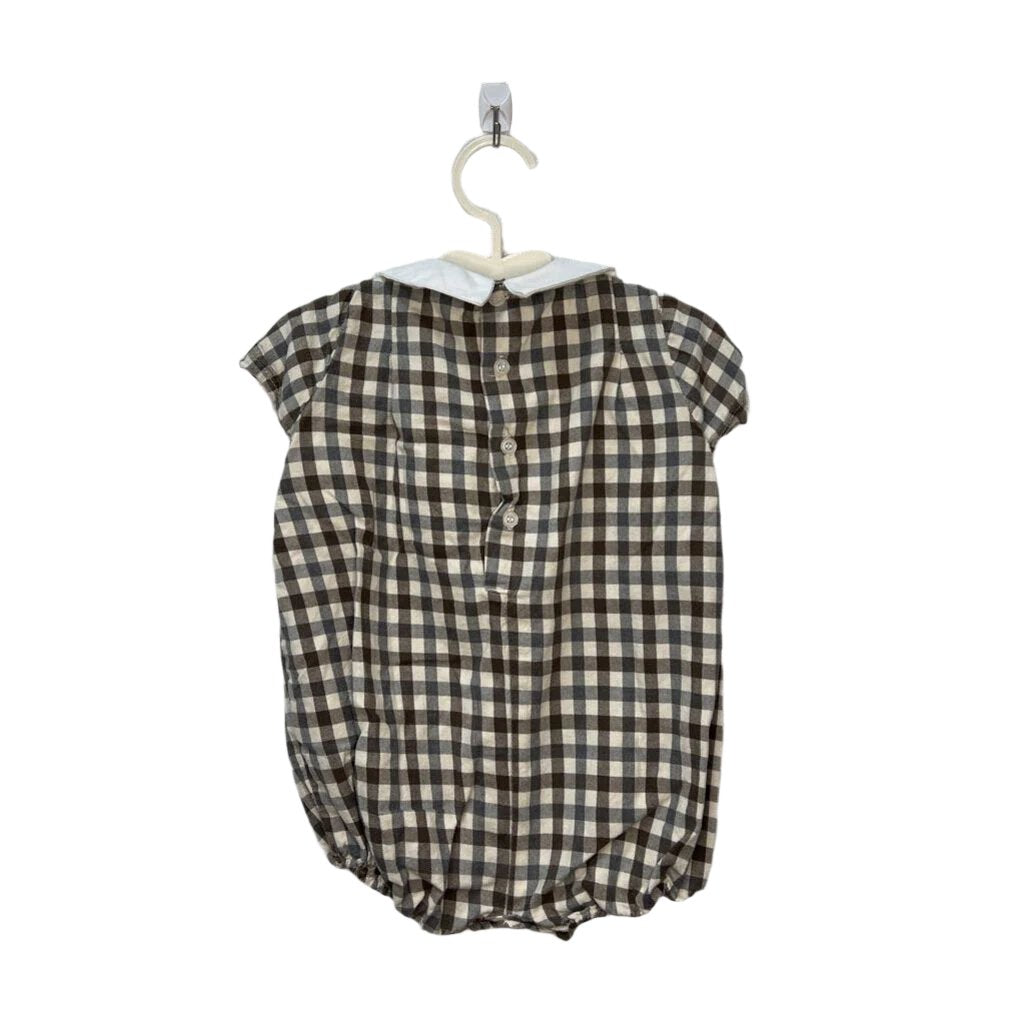 SS Peter Pan Collar Smocked Romper