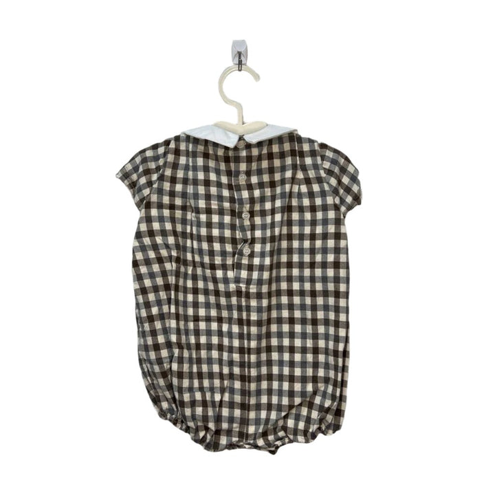 SS Peter Pan Collar Smocked Romper