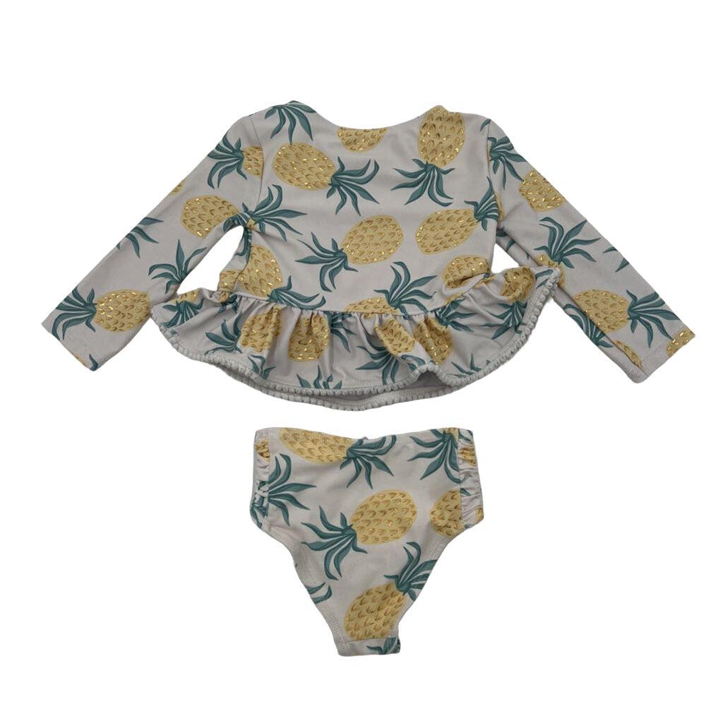 LS Two Pc Bathing Suit / Pineapples