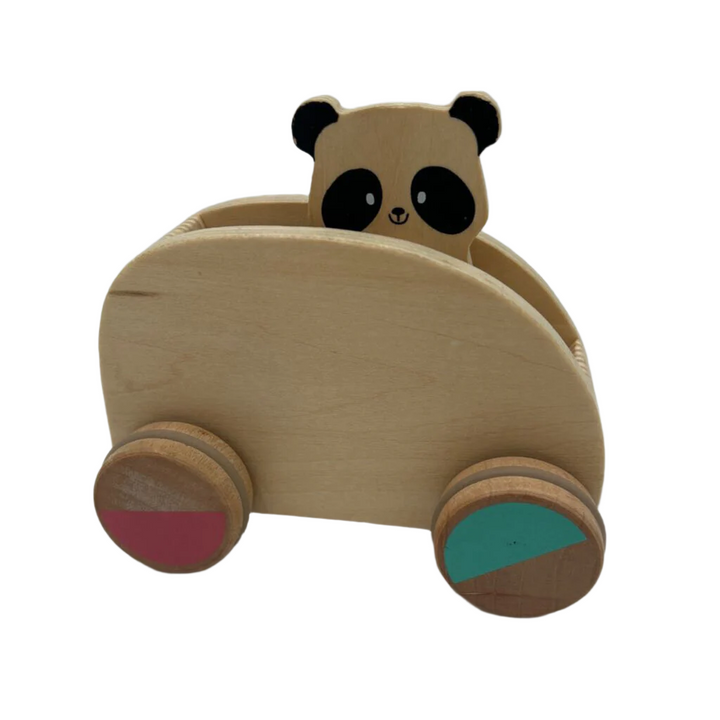 Pull Back Wooden Car / Panda