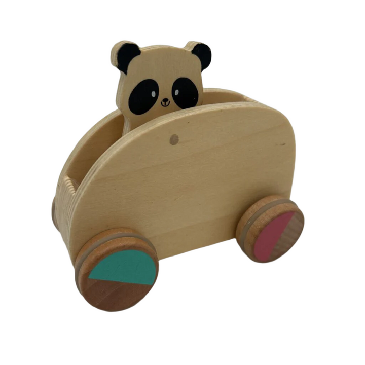 Pull Back Wooden Car / Panda